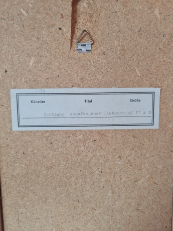 Картина винтажная "Перехваченное любовное письмо" Spitzweg, 34,5 x 23,5 см, Германия, 1960-70гг.