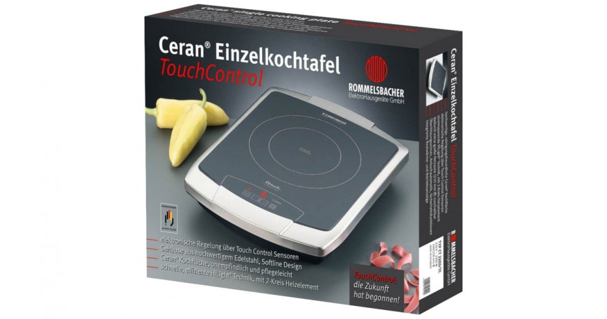 Rommelsbacher Rommelsbacher Einzelkochtafel CT 2203/TC, Kochplatte edelstahl  edelstahl Одинарная варочная плита Rommelsbacher CT 2203/TC, варочная панель из нержавеющей стали
