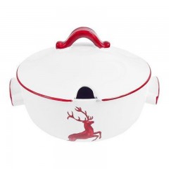 Gmundner Keramik Gmundner Keramik Rubinroter Hirsch Suppentopf glatt 2 L / h: 18 cm Горшок для супа Gmundner Ceramic Ruby Red Deer гладкий 2 л / высота: 18 см