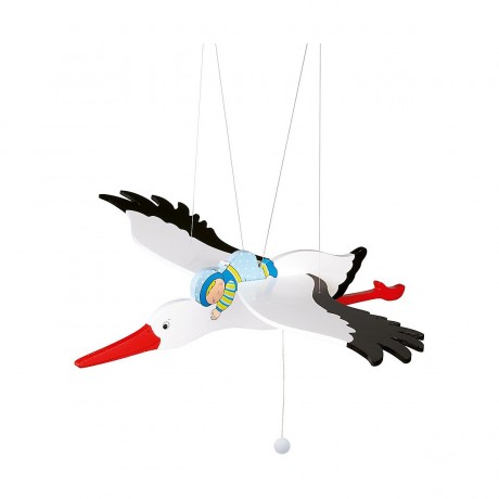 goki Schwingtier Storch mit Baby personalisiert Качающийся аист с изображением младенца