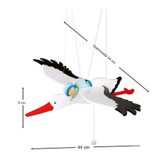goki Schwingtier Storch mit Baby personalisiert Качающийся аист с изображением младенца