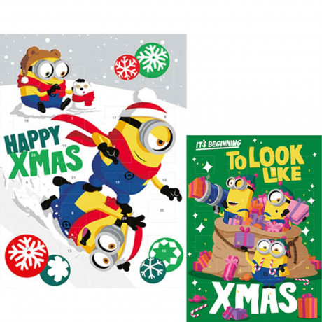 Minions Adventskalender, Minions шоколадный адвент-календарь 2026 с 24 фигурками, 75 г