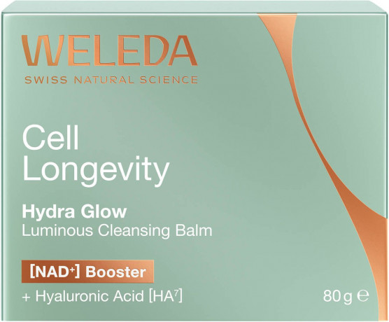 WELEDA Cell Longevity Hydra Glow Luminous Cleansing Balm, 80 g, Очищающий бальзам для лица Hydra Glow с гиалуроновой кислотой, 80 г