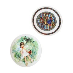 DE LIMOGES Коллекционные Тарелки "Мари-Анж" и "Рождественский Витраж: Волхвы Ведомые Звездой", сертификаты, 21 см, Франция