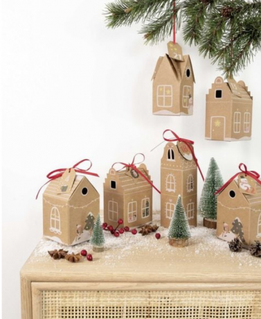 folia HYGGE DORF Adventskalender 2026, Набор folia Hygge Dorf для создания и наполнения адвент-календаря 2026, 24 домика