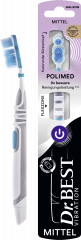 Dr.BEST Polimed Vibration Zahnbuerste mittel 1 Stueck, Зубная щётка Dr.BEST на батарейке с круговой конфигурацией щетины для удаления налёта, средняя жёсткость, 1 шт.