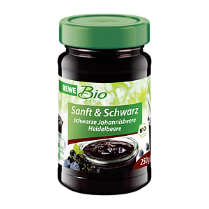 REWE Bio Нежная черная смородина и черника 250г