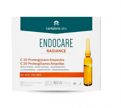 Endocare C20 Proteoglycans, Омолаживающая сыворотка для лица с витамином С, 30 ампул х 2мл