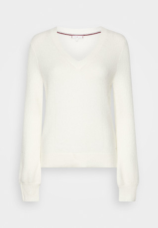 Tommy Hilfiger VISUAL TEXTURE SWEATER Jumper ecru СВИТЕР VISUAL TEXTURE Джемперы экрю