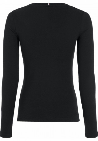 Tommy Hilfiger LANGARM Long sleeved top schwarz LONG SLEEVE Топ с длинными рукавами черный