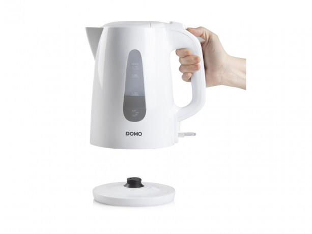 Domo Wasserkocher, 1.7 l, 2200 W, ohne Kabel elektrischer Teekocher Heisswasserbereiter schnell  leise, 360-Grad-Sockel fur Links- und Rechtshander gleichermassen geeignet Schwarz Чайник Domo, 1,7 л, 2200 Вт, без кабеля, электрочайник, чайник для горячей 