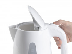 Domo Wasserkocher, 1.7 l, 2200 W, ohne Kabel elektrischer Teekocher Heisswasserbereiter schnell leise, 360-Grad-Sockel fur Links- und Rechtshander gleichermassen geeignet Schwarz Чайник Domo, 1,7 л, 2200 Вт, без кабеля, электрочайник, чайник для горячей