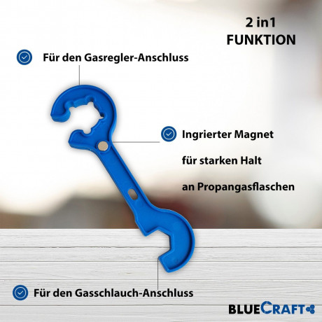 BlueCraft BlueCraft Gaskocher, (mit Piezozundung, Zundsicherung, inkl. 2 in 1 Gasregler-Schlussel fur Gasflasche), 10,5 kW 4 Fuss Hockerkocker Campingkocher Gasbrenner 4 Bein Газовая плита BlueCraft (с пьезоподжигом, предохранителем зажигания, вкл. ключ