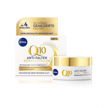 Nivea Q10 Power Anti-Falten +Extra Reichhaltig Tagespflege LSF15  Q10 Power Anti-Wrinkle + Extra Rich Day Care SPF15