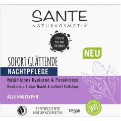Sante Sofort glattende Nachtpflege naturliches Hyaluron & Parakresse Мгновенно разглаживающий ночной уход с натуральной гиалуроновой кислотой и паракрессом