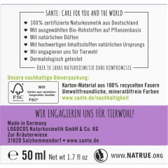 Sante Sofort glattende Nachtpflege naturliches Hyaluron & Parakresse Мгновенно разглаживающий ночной уход с натуральной гиалуроновой кислотой и паракрессом