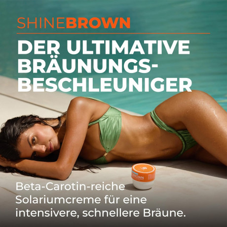 Byrokko Braunungsbeschleuniger Creme shine brown mit Beta Carotin, Крем-ускоритель загара для придания сияния загару, с бета-каротином, 210 мл