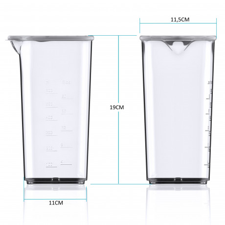 Arendo Arendo Stabmixer, 1000 W, Edelstahl Purierstab mit Messbecher, Handmixer, stufenlose Regelung, Arendo Stabmixer mit starkem 1000 Watt Motor inkl. Messbeser  Ручной блендер Arendo, 1000 Вт, очищающий стержень из нержавеющей стали с мерным стаканом,