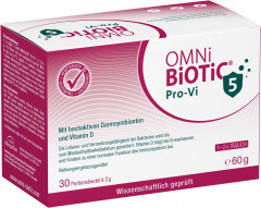 OMNi BiOTiC Pro-Vi 5 30st x 2packs, Пробиотик с витамином D для иммунитета и кишечника, 5 млрд полезных бактерий, 5 штаммов, 30 саше х 2г x 2 упаковки (60 саше)