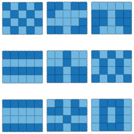 LittleTom Puzzlematte Uni Hellblau Dunkelblau 20 Teile Коврик-пазл Uni Light Blue Dark Blue 20 деталей
