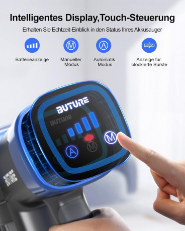 Buture Buture Akku-Hand-und Stielstaubsauger, 450,00 W, beutellos, Kabellos 450W 33000pa, Staubsauger mit Automatikmodus bis zu 55 Min  Беспроводной ручной и стержневой пылесос Buture, 450,00 Вт, без мешка, беспроводной, 450 Вт, 33000 Па, пылесос с автома