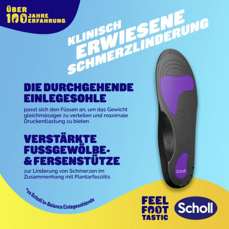 SCHOLL In-Balance Einlagen bei Plantar Fasziitis Gr. M 40-42, 1 St, Шолль Ортопедические стельки при плантарном фасциите, размер M 40-42, 1 пара