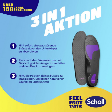 SCHOLL In-Balance Einlagen bei Plantar Fasziitis Gr. M 40-42, 1 St, Шолль Ортопедические стельки при плантарном фасциите, размер M 40-42, 1 пара