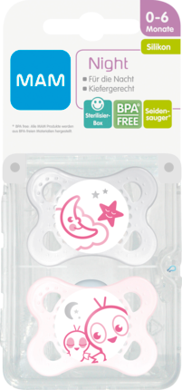 MAM MAM Night Силикон	 0-6 Месяцам	, Mädchen, 2 шт