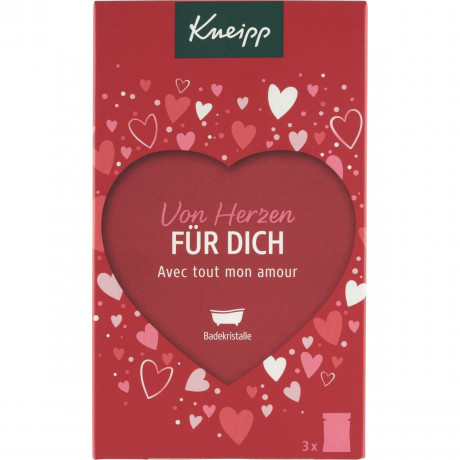 Kneipp Von Herzen fuer Dich Badekristalle Geschenkset, 3 x 60 g, Kneipp подарочный набор кристаллов для ванны «От всего сердца для тебя», 3 × 60 г