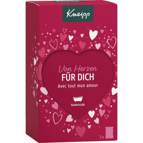 Kneipp Von Herzen fuer Dich Badekristalle Geschenkset, 3 x 60 g, Kneipp подарочный набор кристаллов для ванны «От всего сердца для тебя», 3 × 60 г