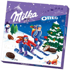 Milka &amp; Oreo Adventskalender, Milka &amp; Oreo большой адвент-календарь 2026 с печеньем и шоколадными сюрпризами, 24 окошка, 284 г