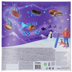 Milka &amp; Oreo Adventskalender, Milka &amp; Oreo большой адвент-календарь 2026 с печеньем и шоколадными сюрпризами, 24 окошка, 284 г