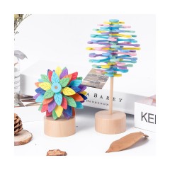 Syntek Spinnspielzeug aus Holz Drehbarer Lollipop aus Holz Вращающаяся деревянная игрушка Вращающийся деревянный леденец