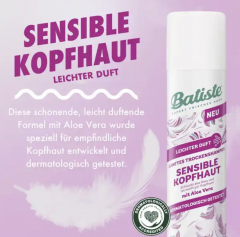 Batiste Trockenshampoo Sensible Kopfhaut Сухой шампунь для волос для чувствительной кожи головы, с алоэ вера, 200мл