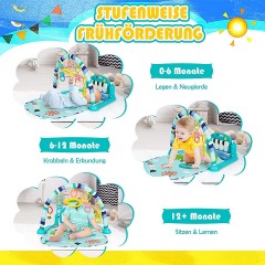 COSTWAY® Spieldecke mit Klavier Licht Spiegel Коврик для игр с зеркалом для фортепиано