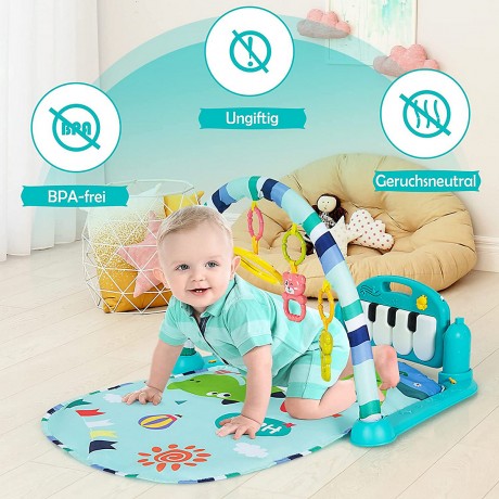 COSTWAY® Spieldecke mit Klavier Licht Spiegel Коврик для игр с зеркалом для фортепиано