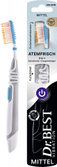Dr.BEST Vibration Atemfrisch Zahnbuerste mittel 1 Stueck, Зубная щётка Dr.BEST на батарейке с очистителем языка для свежести дыхания, средняя жёсткость, 1 шт.