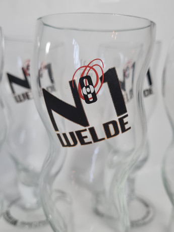 Немецкие пивные бокалы винтажные Weldebrau, Rastal, стекло, 0.3 л, 5 шт., 21 см, Германия, 1980-90гг.