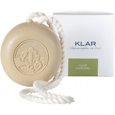 Klar Seifen Olive Lavendel Haar- und Korperseife mit Kordel Оливково-лавандовое мыло для волос и тела со шнуром