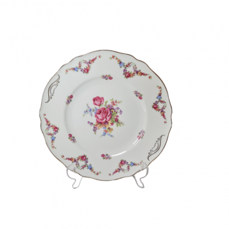 K&A Krautheim Selb Bavaria Фарфоровое сервировочное блюдо с цветочным рисунком и позолотой, 17,5см, Германия, 1960-70гг.