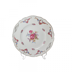 K&amp;A Krautheim Selb Bavaria Фарфоровое сервировочное блюдо с цветочным рисунком и позолотой, 17,5см, Германия, 1960-70гг.