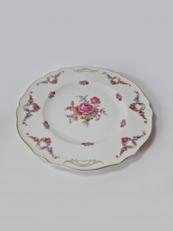 K&A Krautheim Selb Bavaria Фарфоровое сервировочное блюдо с цветочным рисунком и позолотой, 17,5см, Германия, 1960-70гг.
