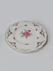 K&amp;A Krautheim Selb Bavaria Фарфоровое сервировочное блюдо с цветочным рисунком и позолотой, 17,5см, Германия, 1960-70гг.