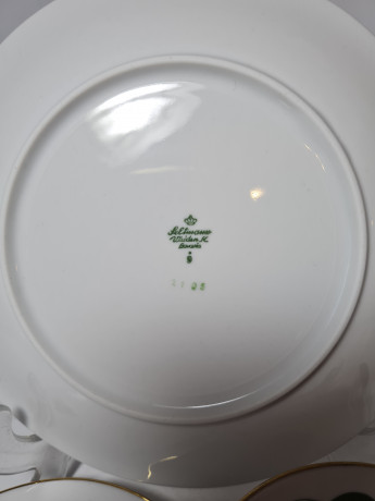 Seltman Weiden Bavaria Чайное трио "Красные цветы", позолоченный ободок, фарфор, Германия, 1960-70гг.