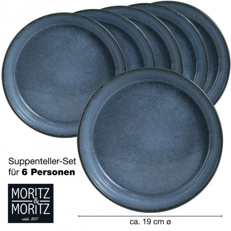 Moritz & Moritz Moritz & Moritz Suppenteller 6-tlg. DIGITAL blau Суповые тарелки Moritz & Moritz 6 шт. ЦИФРОВОЙ