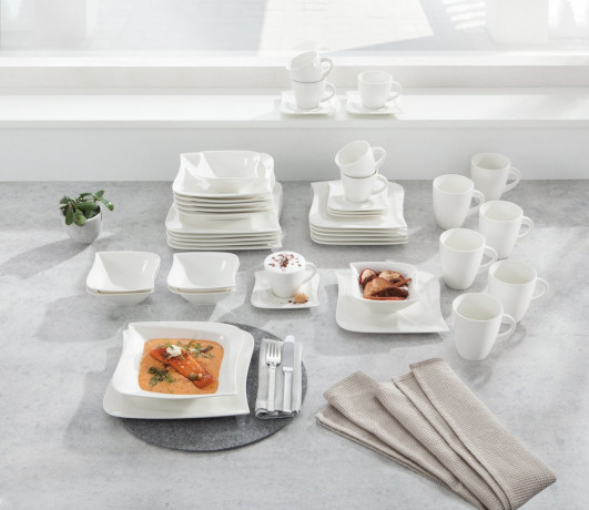 NOVEL Novel Kombiservice La Musica 42-tlg. Weiss Новый комбинированный сервиз La Musica 42 шт.