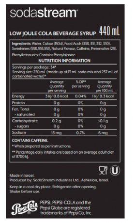 SodaStream Pepsi MAX Sirup, Сироп для приготовления Pepsi MAX, 440 мл