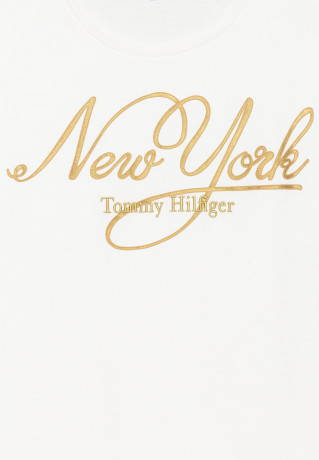 Tommy Hilfiger Print T-shirt ecru футболка с принтом экрю