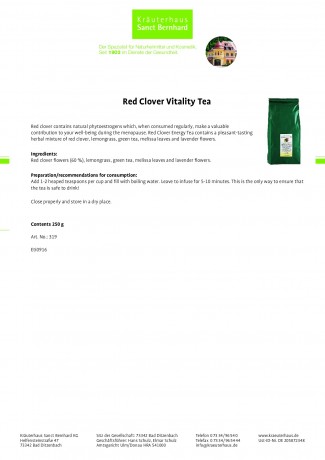 Krauterhaus Sanct Bernhardt Red Clover Vitality Tea, 250-г-упаковкаage