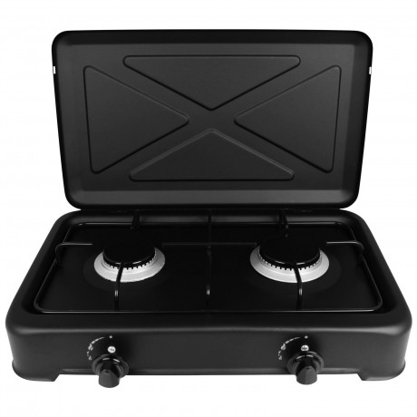 bahama bahama Gaskocher Profi Gaskocher 2-flammig Camping-Kocher mit Anschluss Druckminderer DUO - 2-flammig mit Anschluss Газовая плита Bahama профессиональная газовая плита походная плита с 2 конфорками и подключением редуктора давления